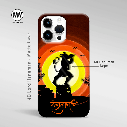 4D Lord Hanuman Logo Matte Case -  - MW Stuffs - 