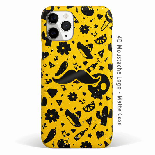 4D Moustache Mexican Doodles Matte Case -  - MW Stuffs - 