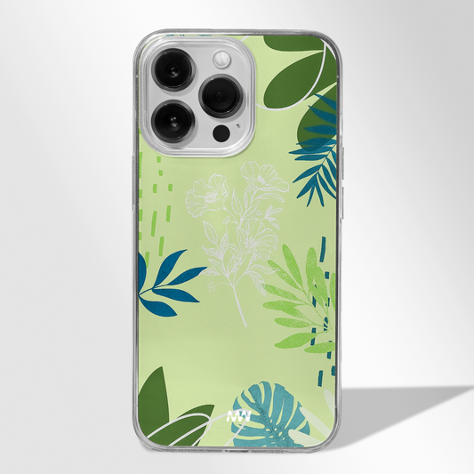 Aesthetic Greeny Floral Pattern Premium CLEAR CASE -  - MW Stuffs - 