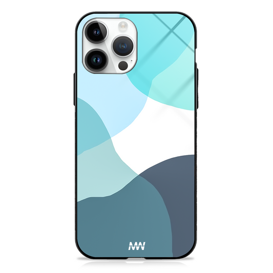 Aqua Swirl Aesthetic GLASS CASE -  - MW Stuffs - 