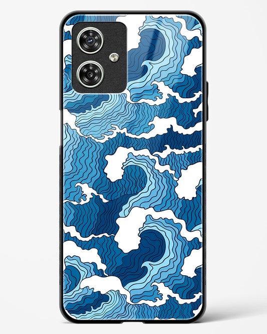 Artistic Wave Guard Glass Phone Case-Moto G54 5G