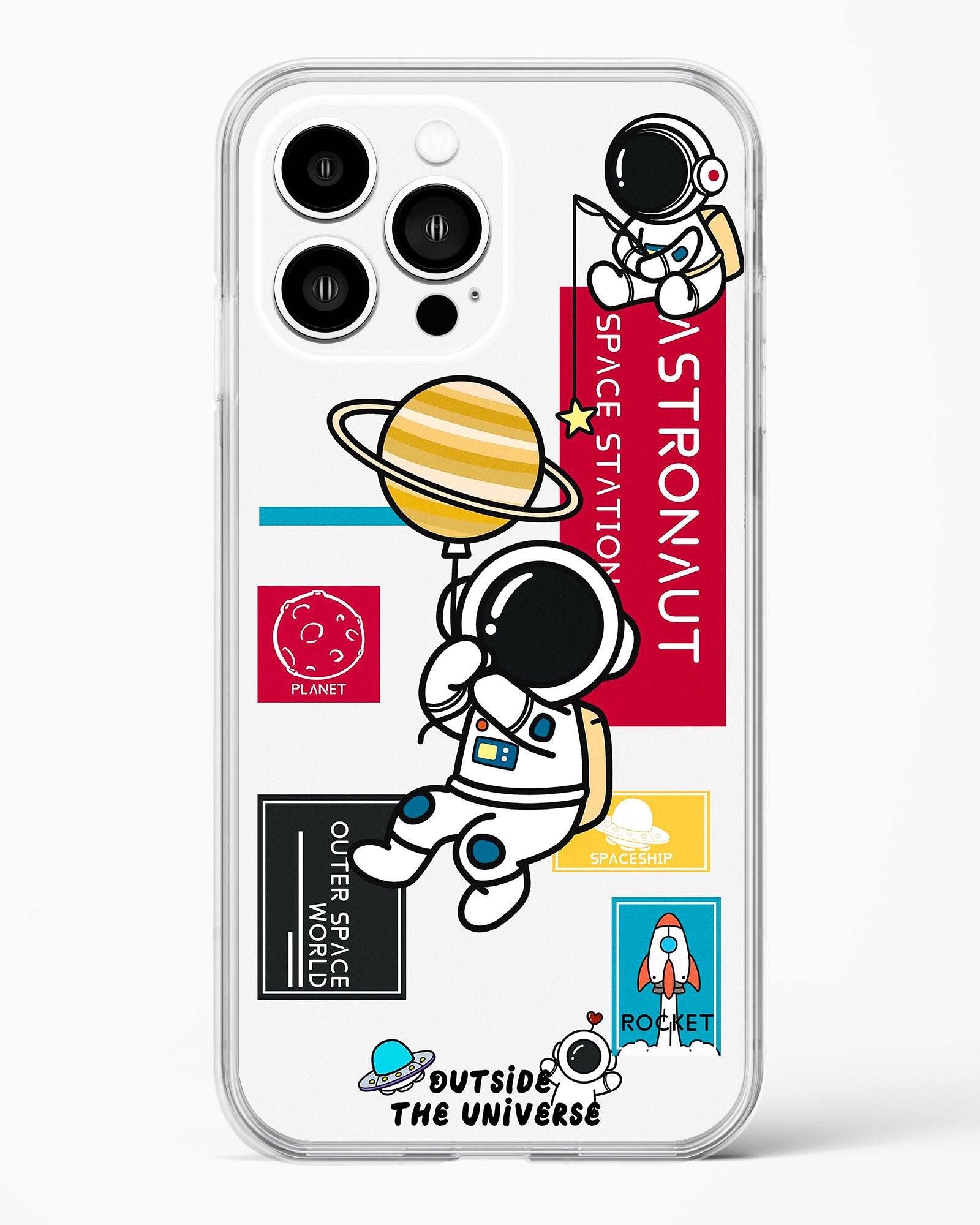 Astronaut Cartoon Clear Silicone Case