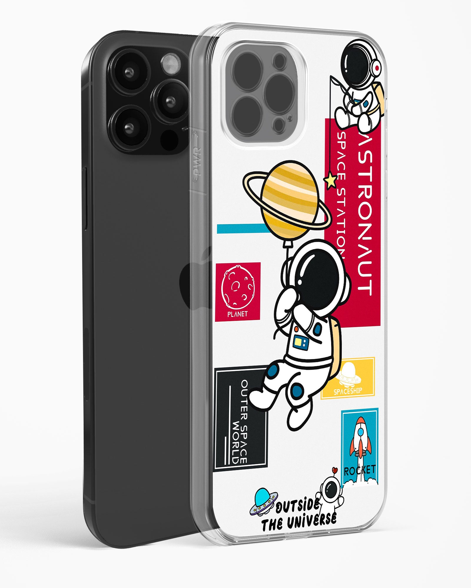 Astronaut Cartoon Clear Silicone Case