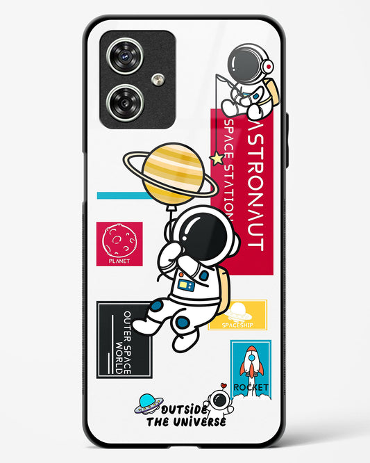 Astronaut Cartoon Glass Phone Case-Moto G54 5G