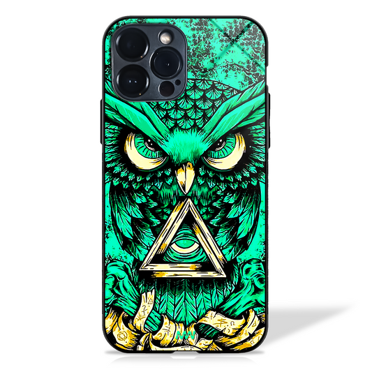 Avoid Negative Vibes - Third Eye Owl Printed Glass Case -  - MW Stuffs - 