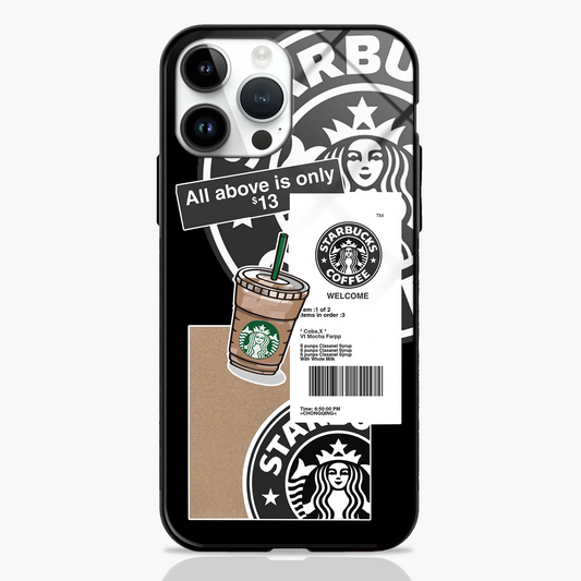 Black Themed Starbucks Premium GLASS CASE -  - MW Stuffs - 