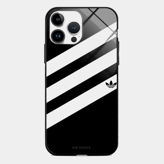 Black White Cross Stripes Glass Case -  - MW Stuffs - 