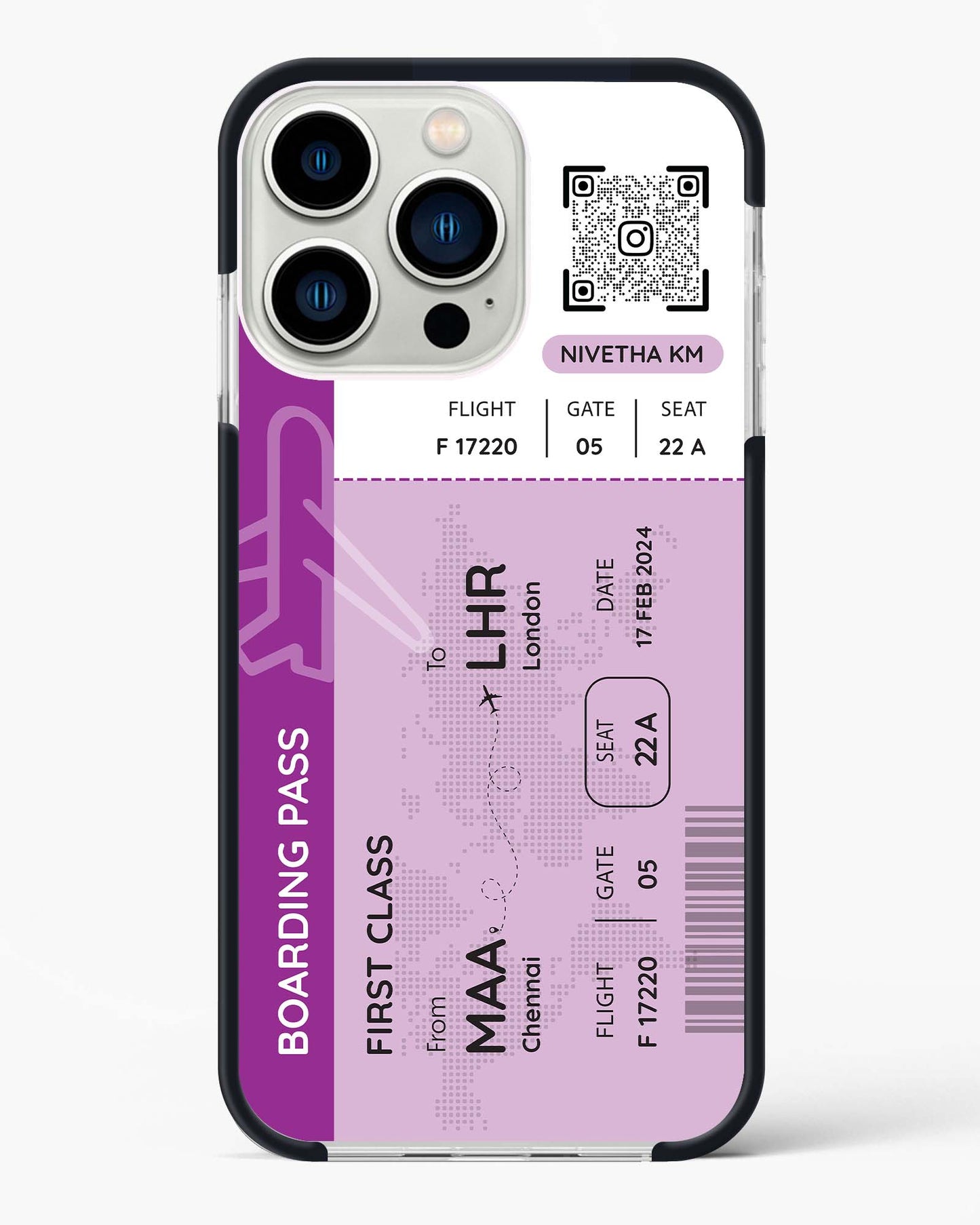 Boarding Pass Personalized Impact Drop Protection Case