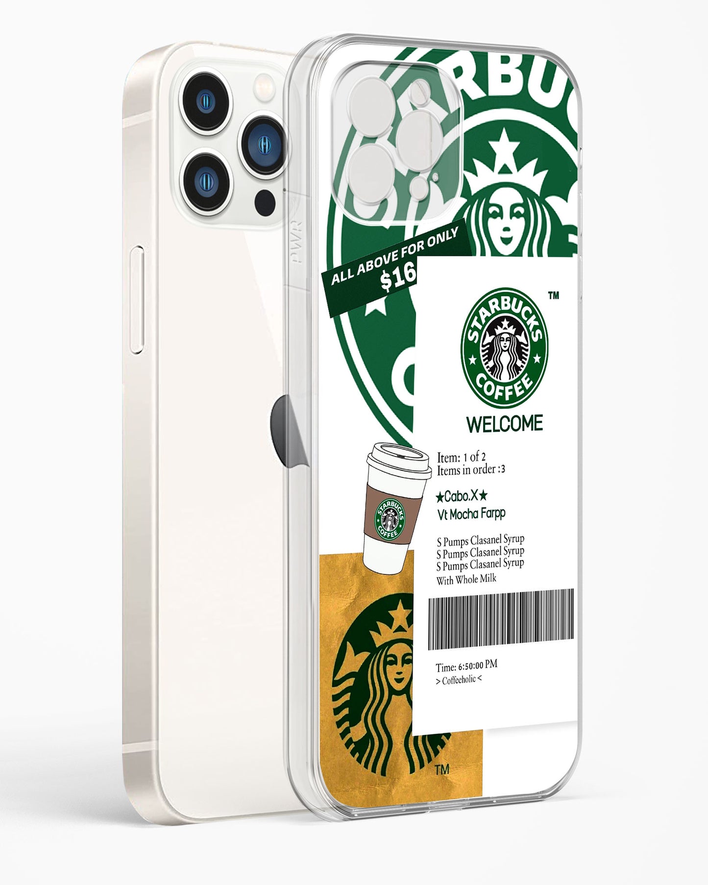 Caffeine Chic Starbucks Clear Silicone Case