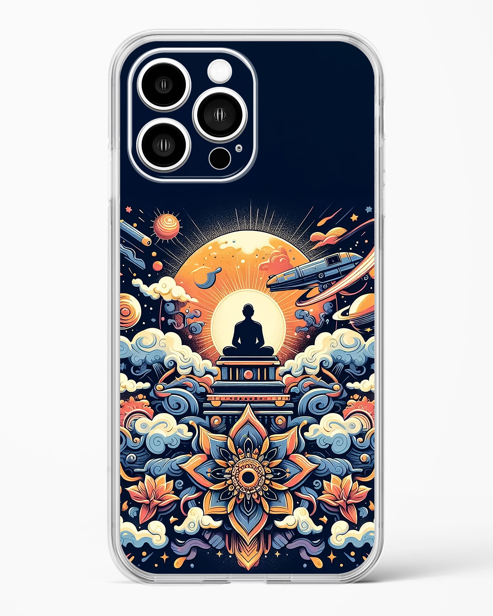 Celestial Meditation Art Clear Silicone Case