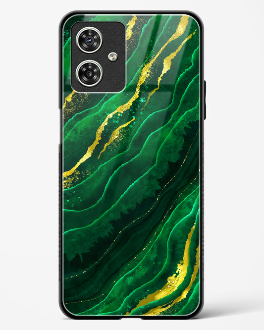 Emerald Marble Glass Phone Case-Moto G54 5G