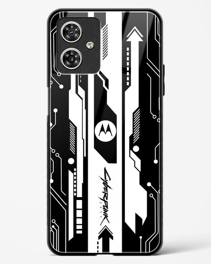 Gaming Abstract Glass Phone Case-Moto G54 5G (Black, Red, White, Yellow & Green)