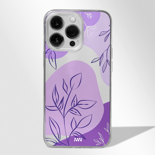 Cute Purple Floral Clear Case