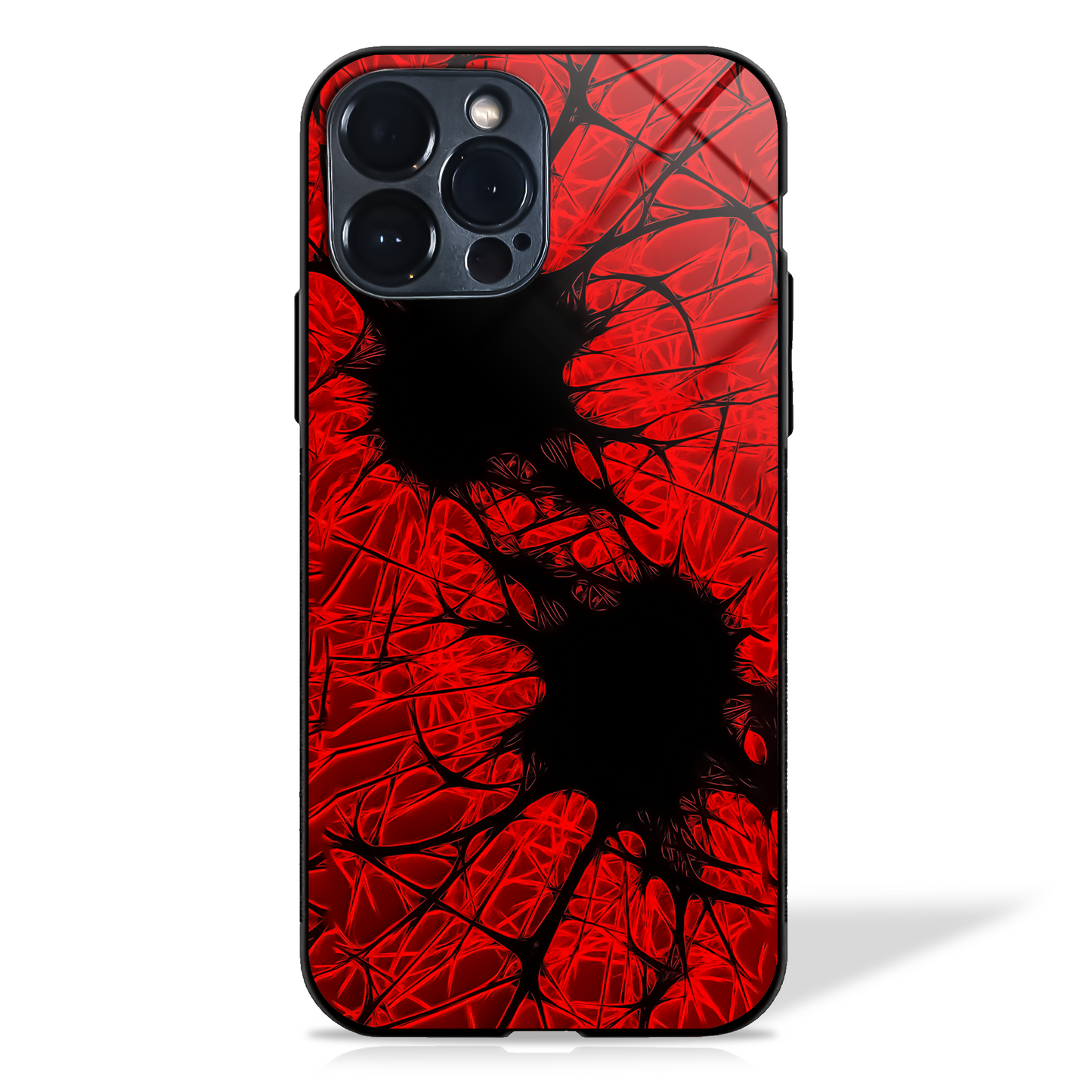Grunge Red Web Cluster Glass Cases