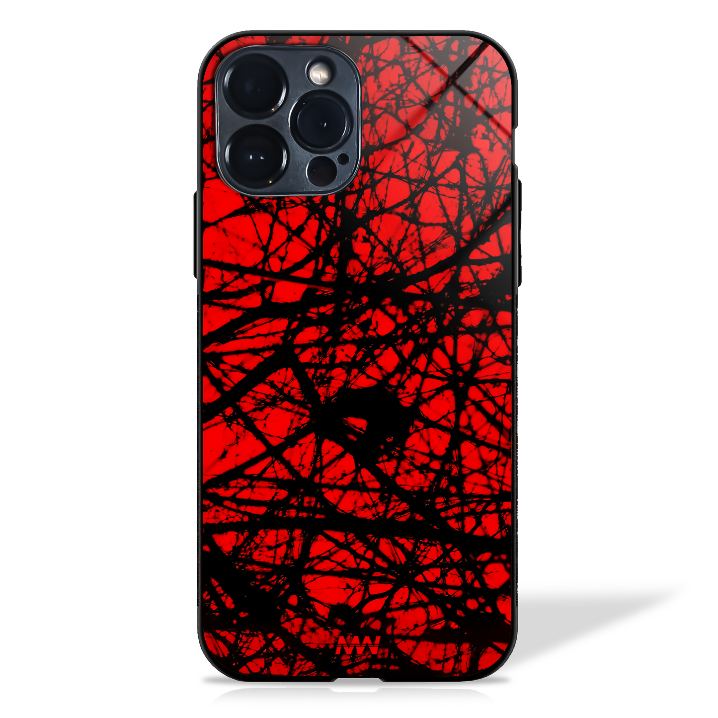 Grunge Red Web Cluster Glass Cases