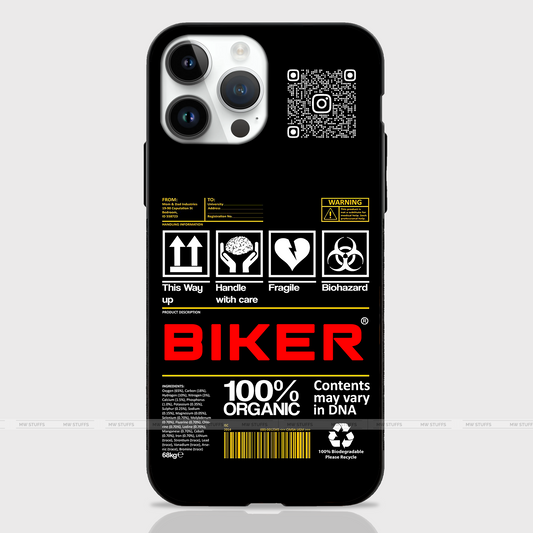 Custom QR Code Biker Ingredients Glass Case
