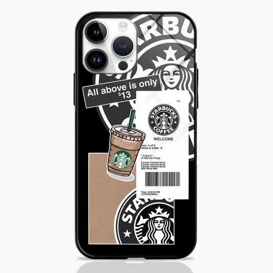 Black Themed Starbucks Premium GLASS CASE - MW Stuffs