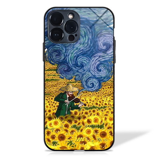 Van Gogh Blossoms Glass Case