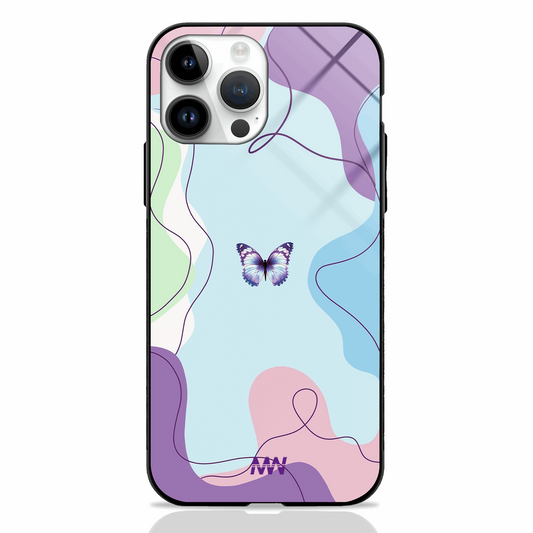 Butterfly Bliss Abstract Premium Glass Case
