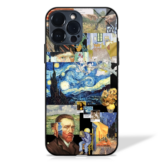Starry Elegance Van Gogh-Inspired Glass Case