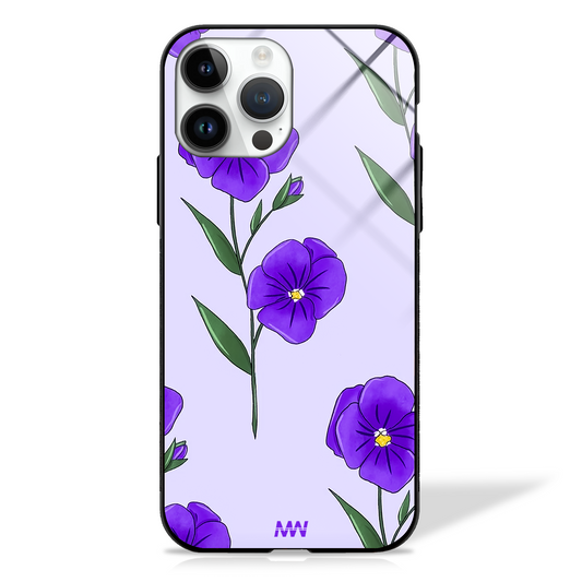 Majestic Violet Blossom Floral GLASS CASE
