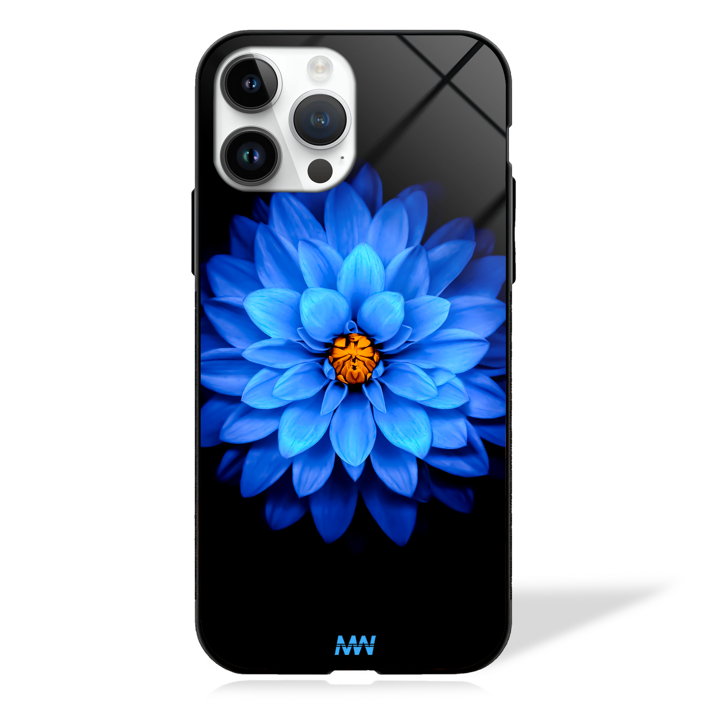 Sapphire Bloom Floral GLASS CASE
