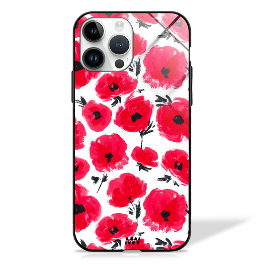 Rose Red Retreat Floral GLASS CASE