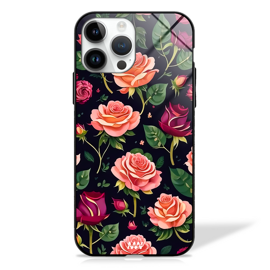Rosey Chic Floral Premium GLASS CASE