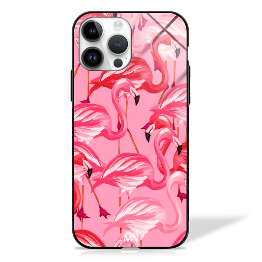 Pretty Pink Flamingos GLASS CASE