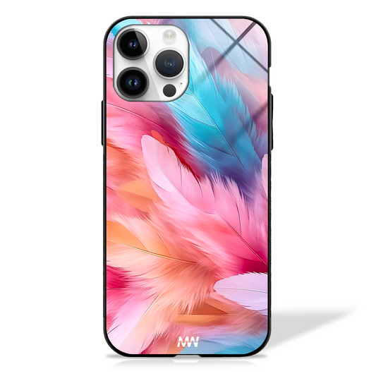 Colorful Feathered Premium GLASS CASE