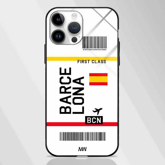 Barcelona Ticket Glass Case