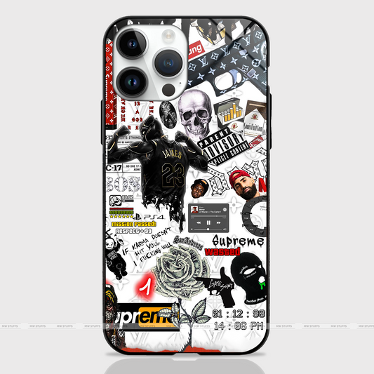 Gangsters Mixed Stickers Art Glass Case