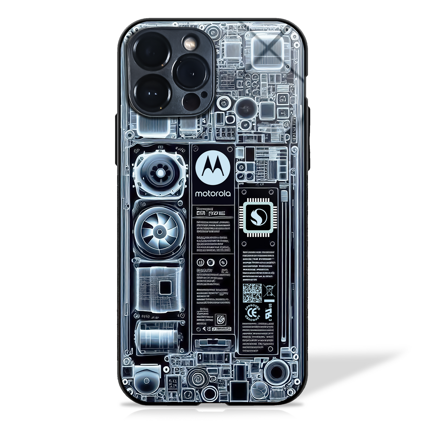 X-ray Vision Phone Circuit Design Glass Case