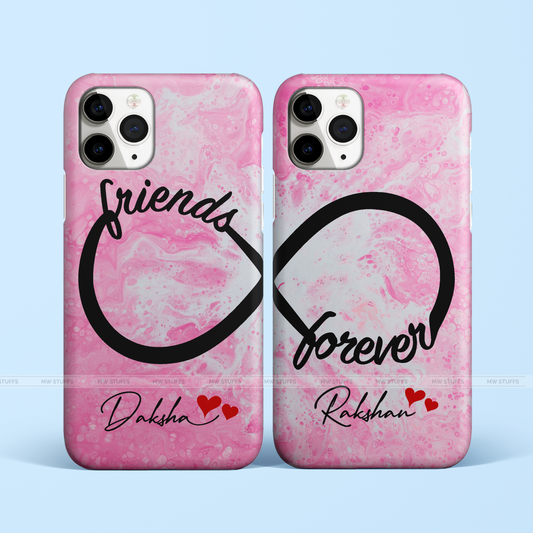 Custom Names Friends Forever Printed Matte Cases (COMBO OF 2)