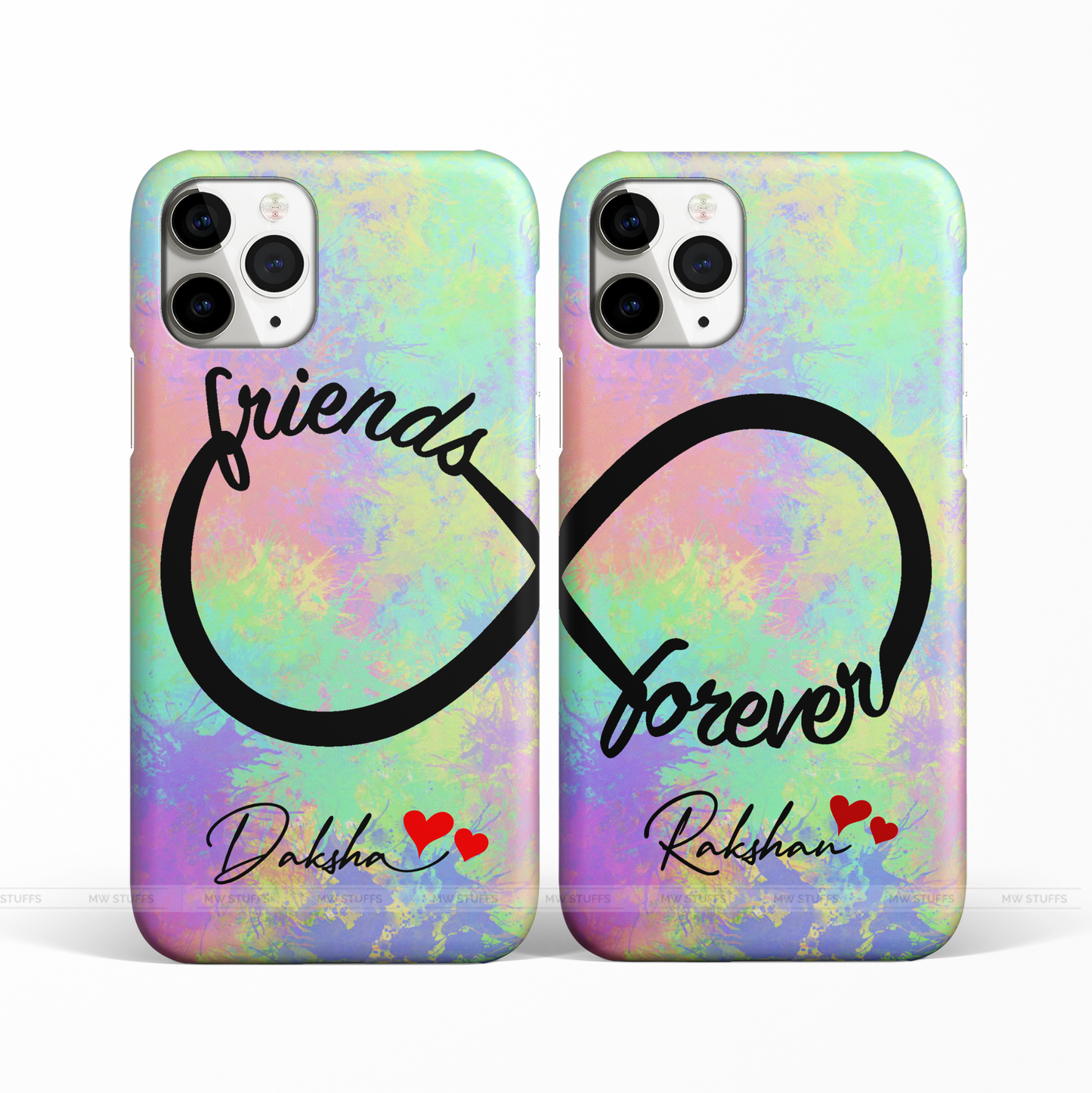 Custom Names Friends Forever Printed Matte Cases (COMBO OF 2)