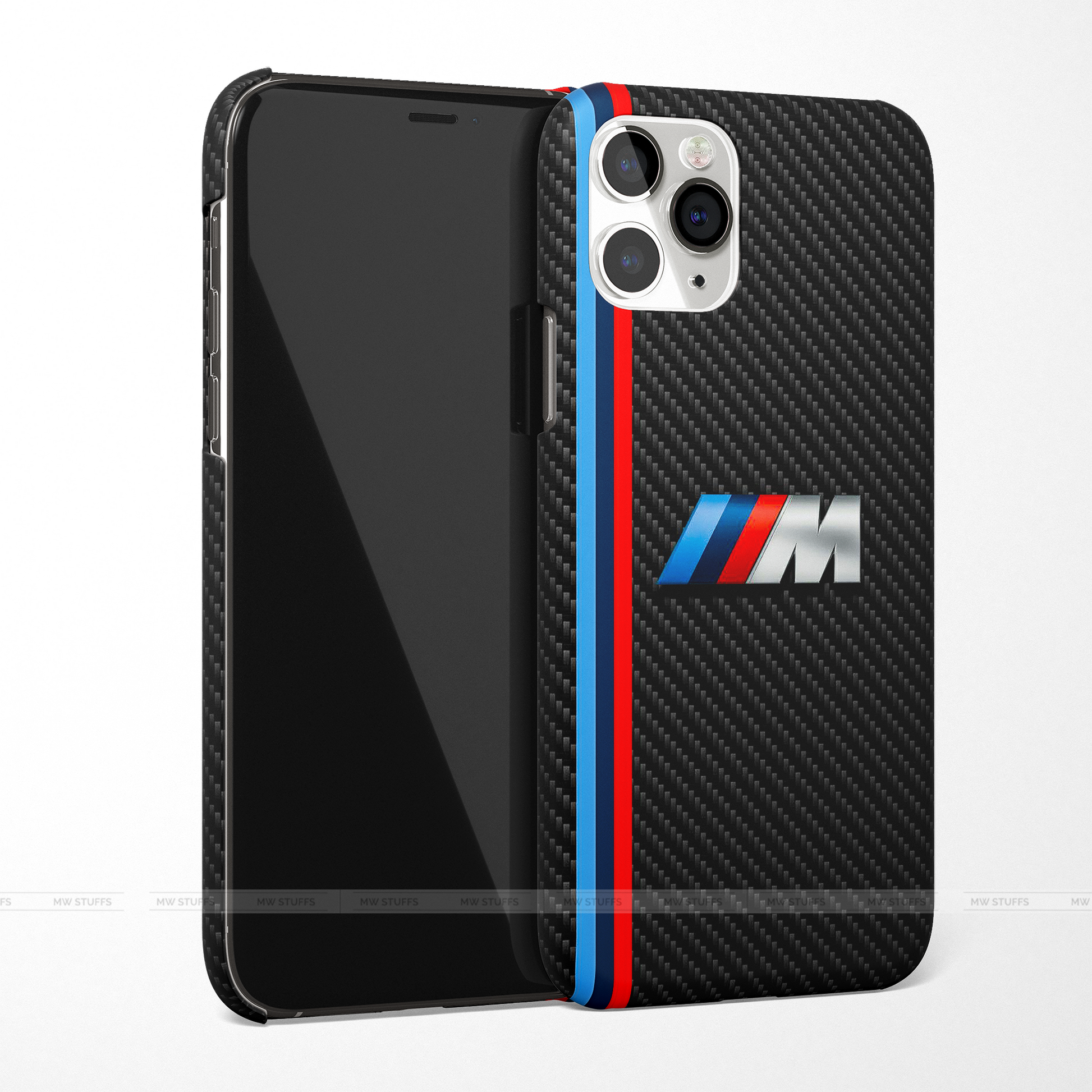 Cool Racing Stripes Black Carbon Pattern Stripes Matte Case - MW Stuffs