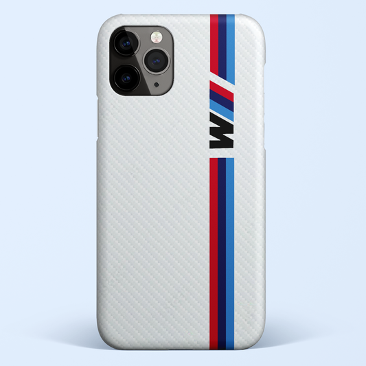 Cool Racing Stripes White Carbon Pattern Matte Case - MW Stuffs
