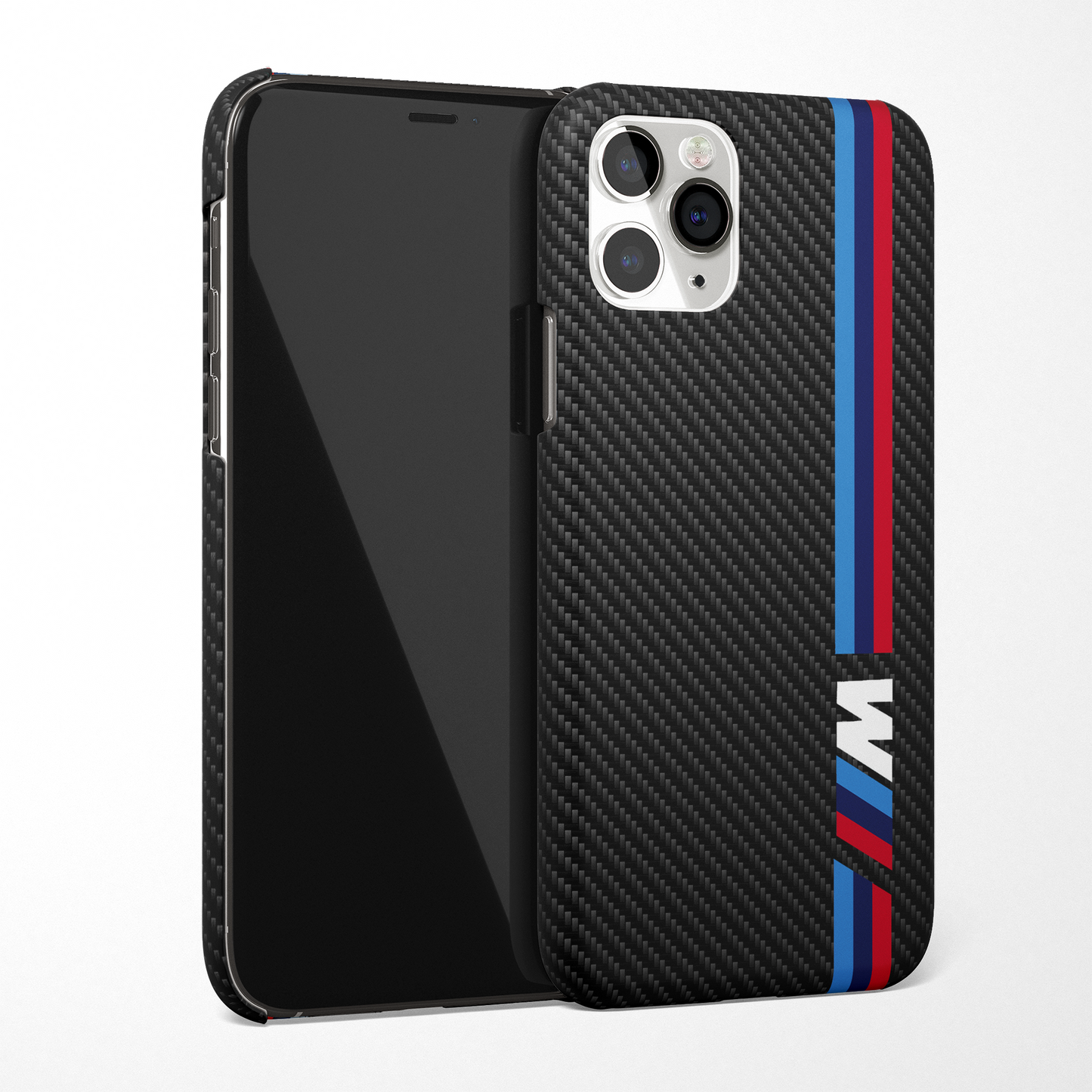 Cool Racing Stripes Black Carbon Pattern Matte Case - MW Stuffs