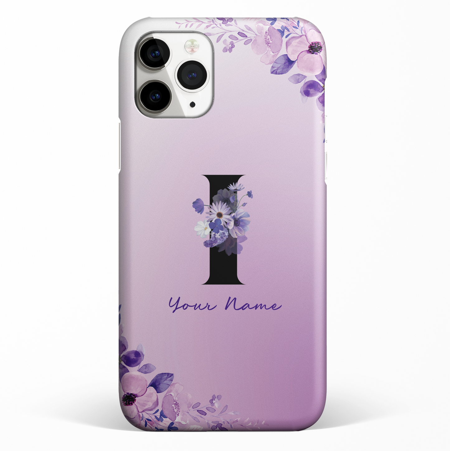 Purple Petals Custom Name Floral Premium MATTE CASES