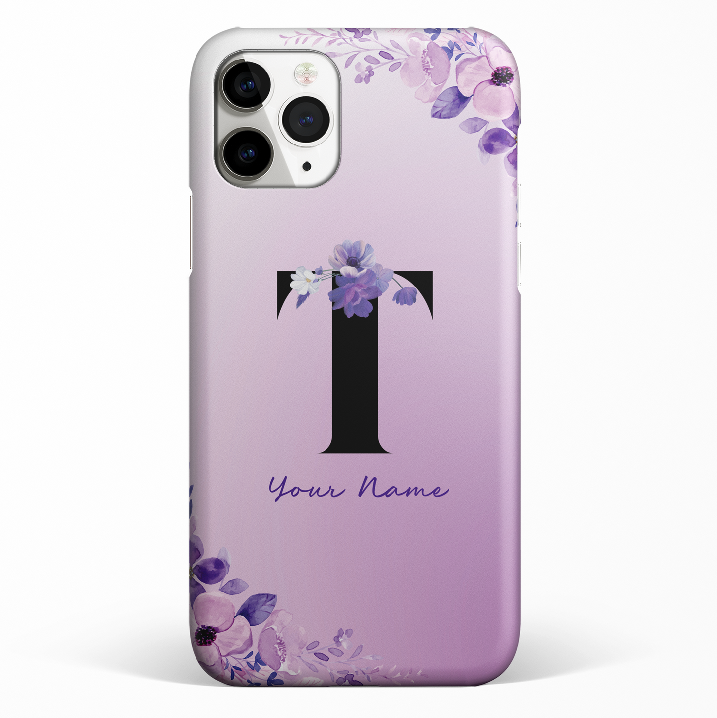 Purple Petals Custom Name Floral Premium MATTE CASES