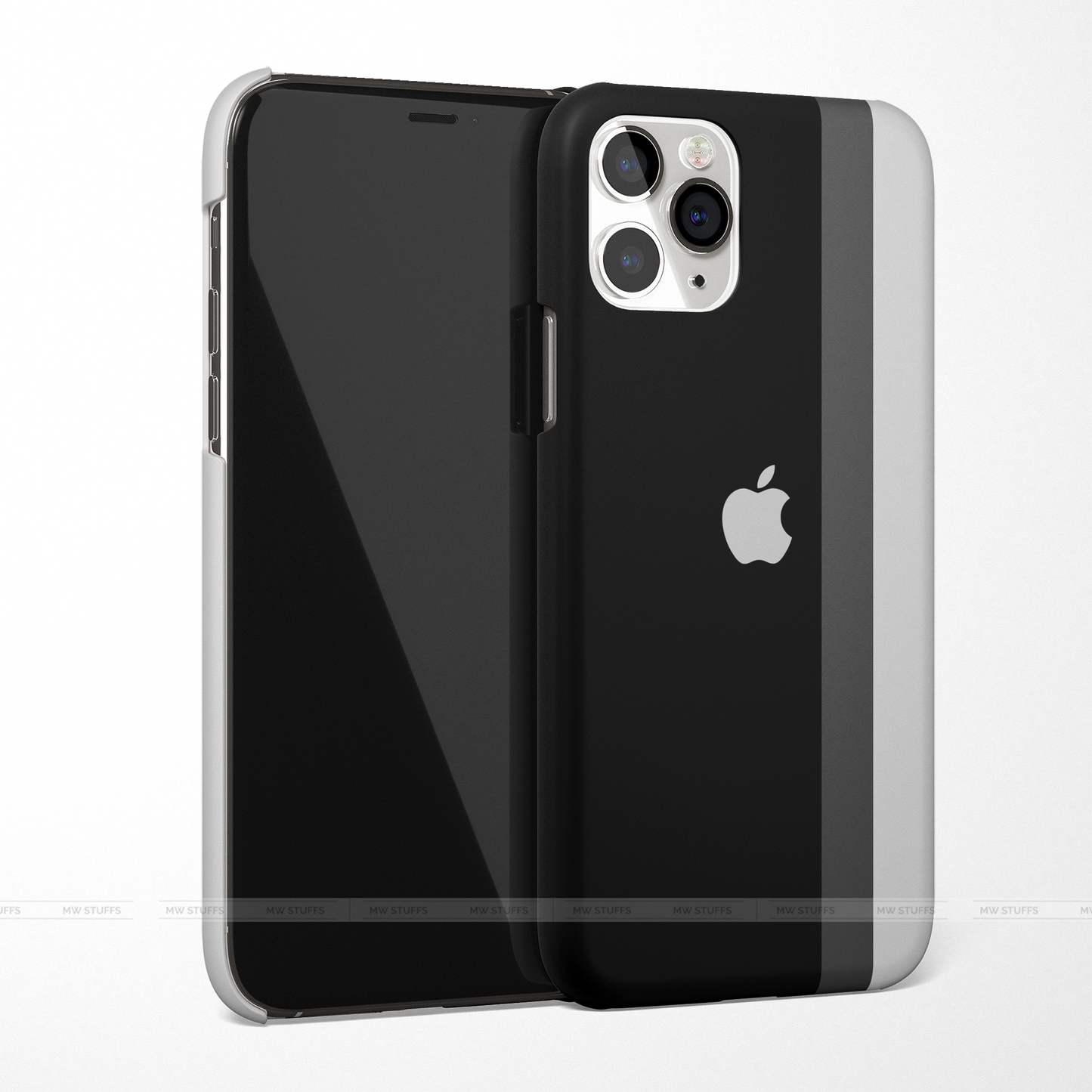 Minimal Charcoal Stripes Printed Matte Case (Customizable for all models)