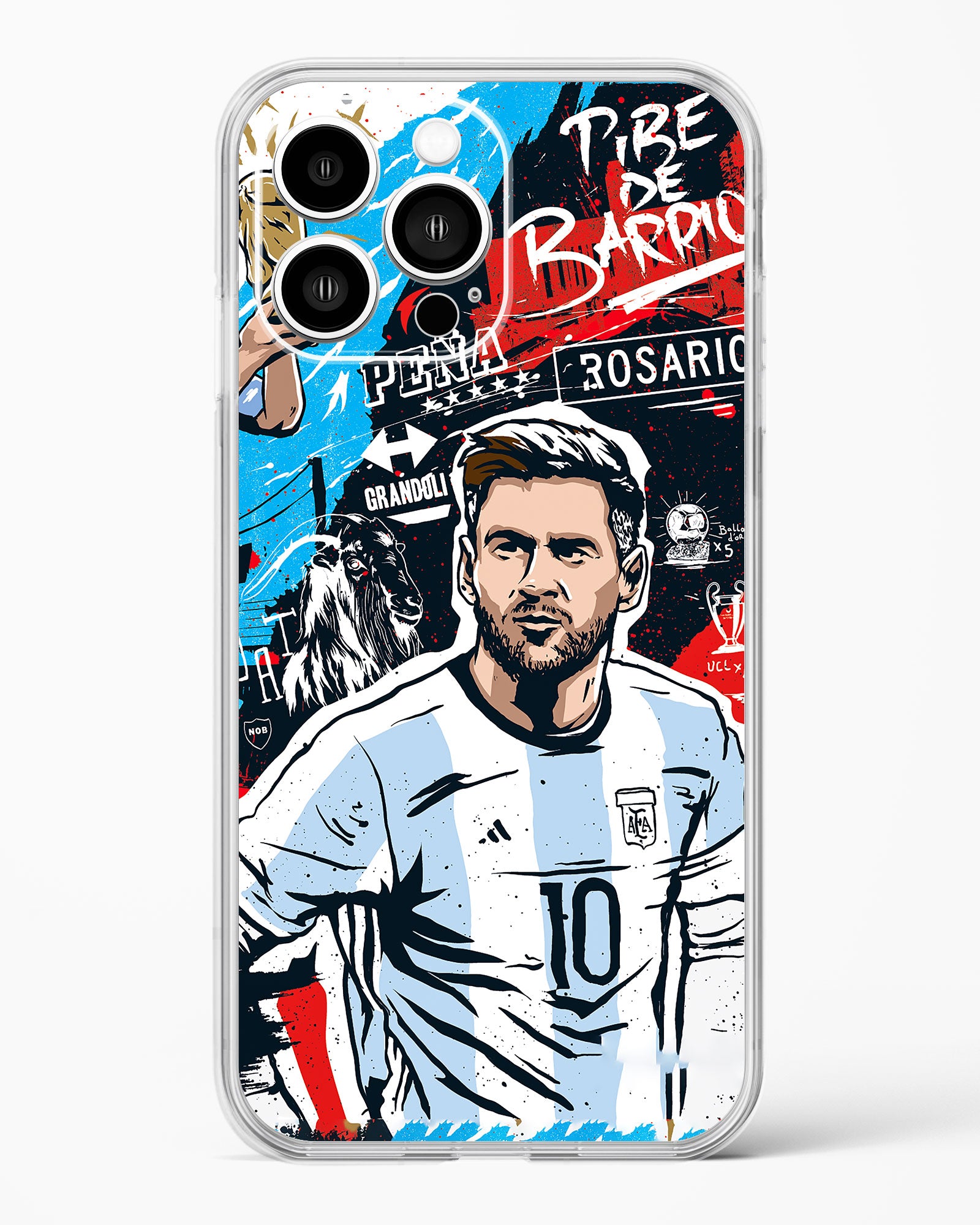 Messi Inspired Art Clear Silicone Case