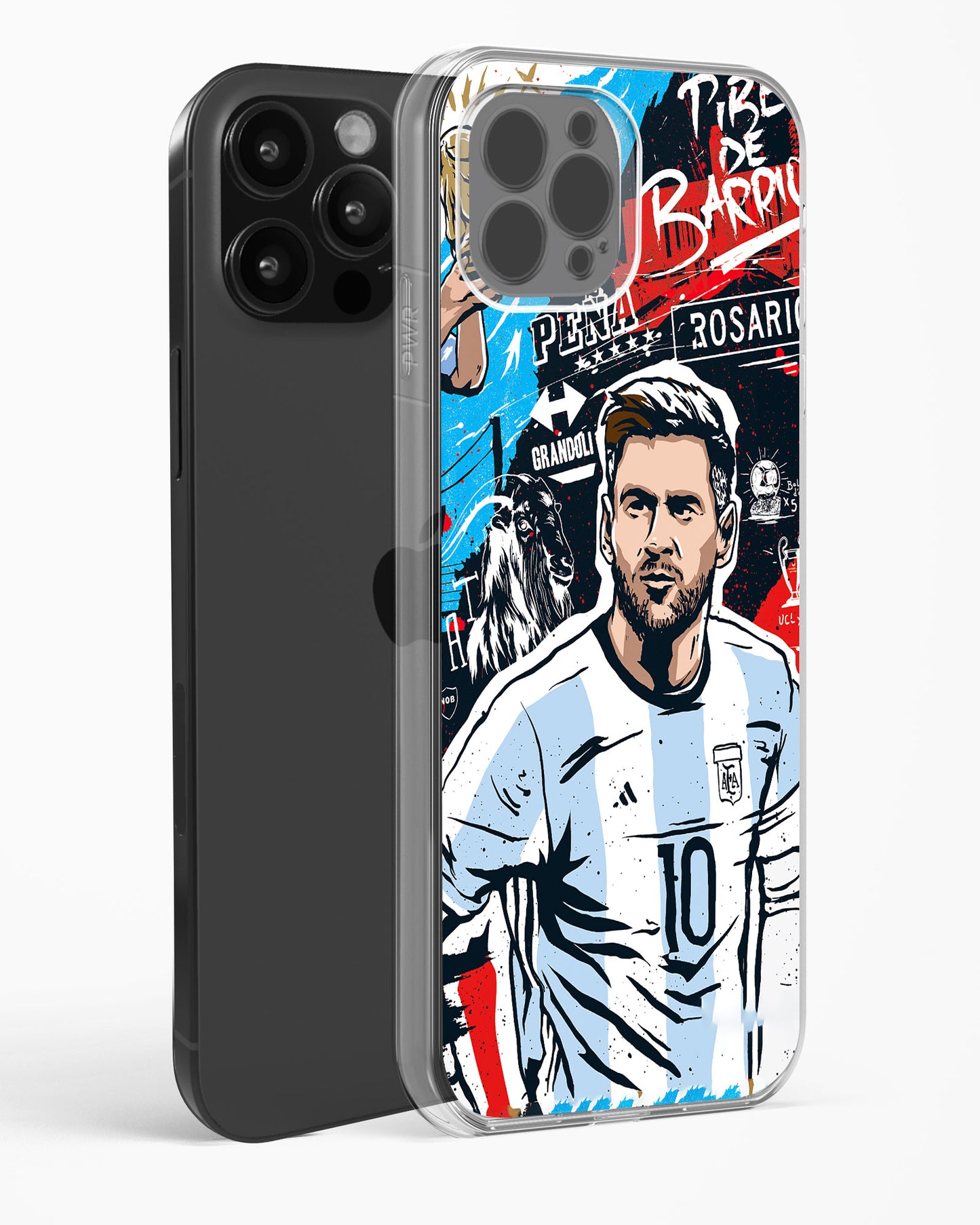 Messi Inspired Art Clear Silicone Case