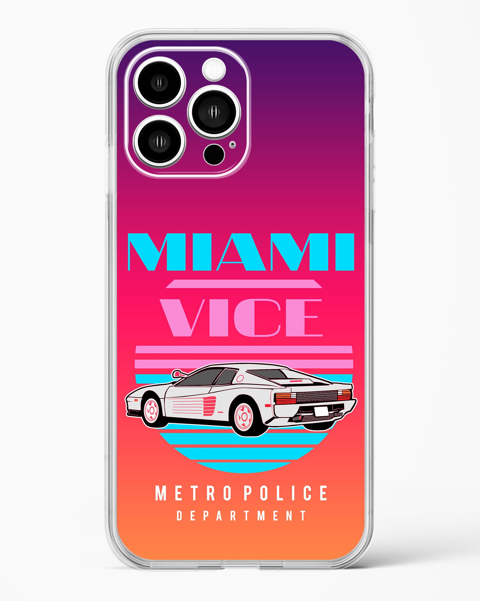 Miami Vice Retro Clear Silicone Case