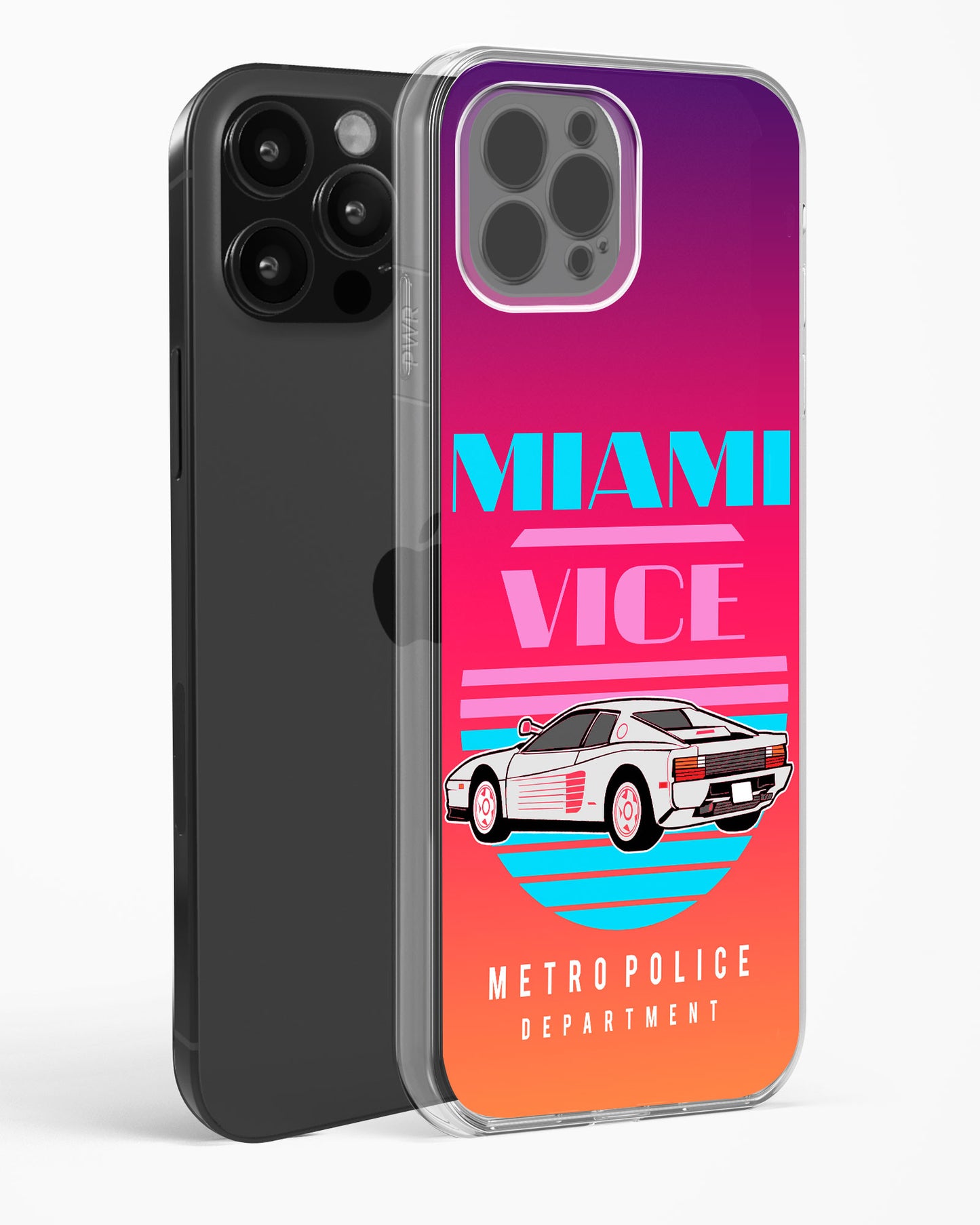 Miami Vice Retro Clear Silicone Case