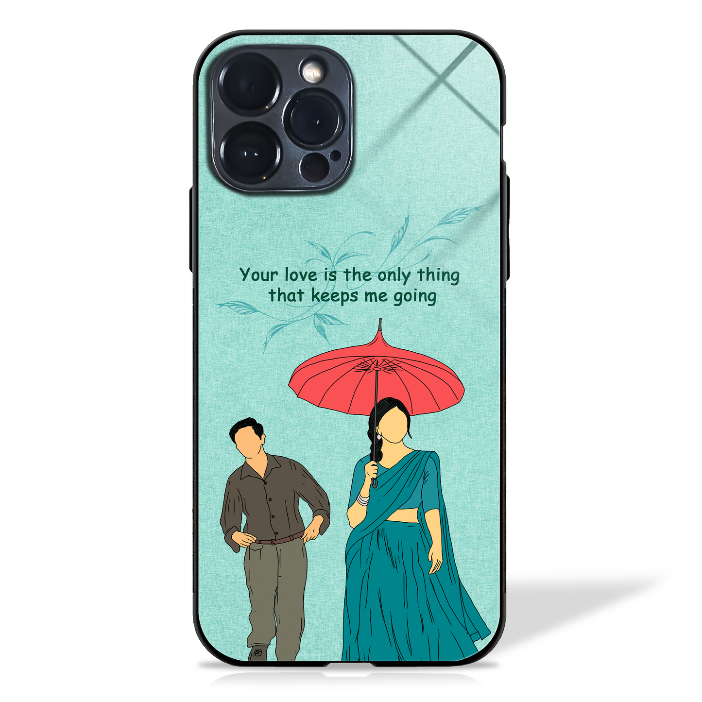 Movie Inspired Love Illustration Glass Case