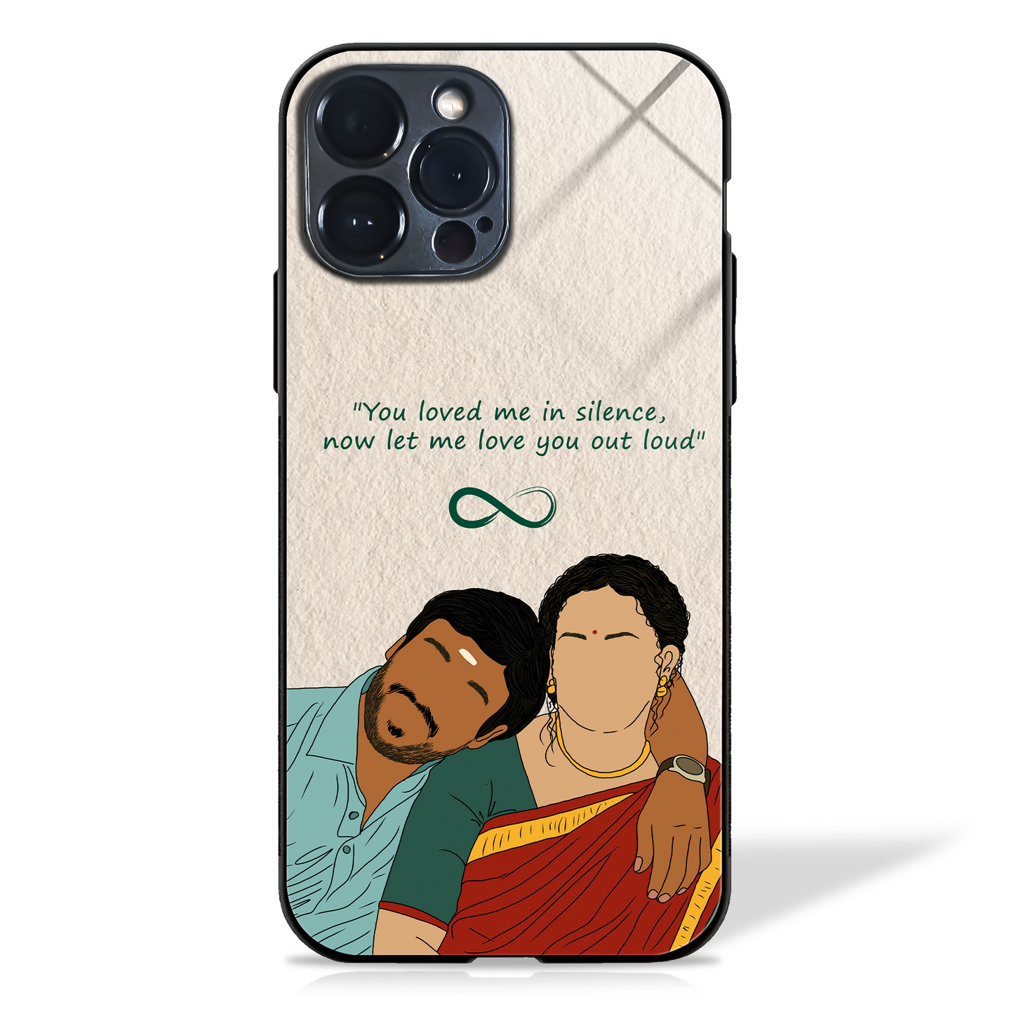 Movie Inspired Illustration Love Quote Glass Case