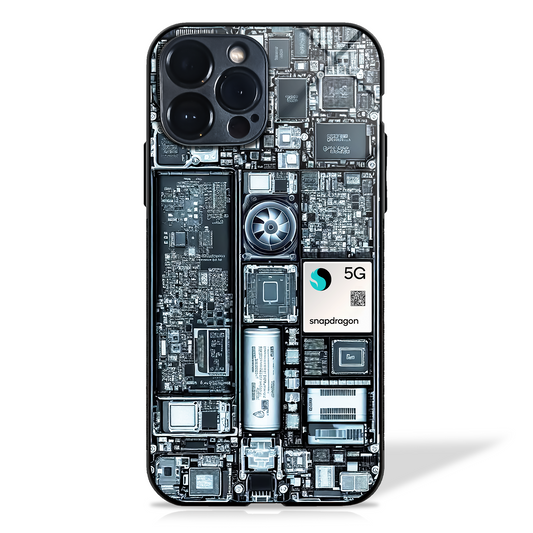 X-ray Vision Phone Circuit Design Glass Case (customizable for all models)