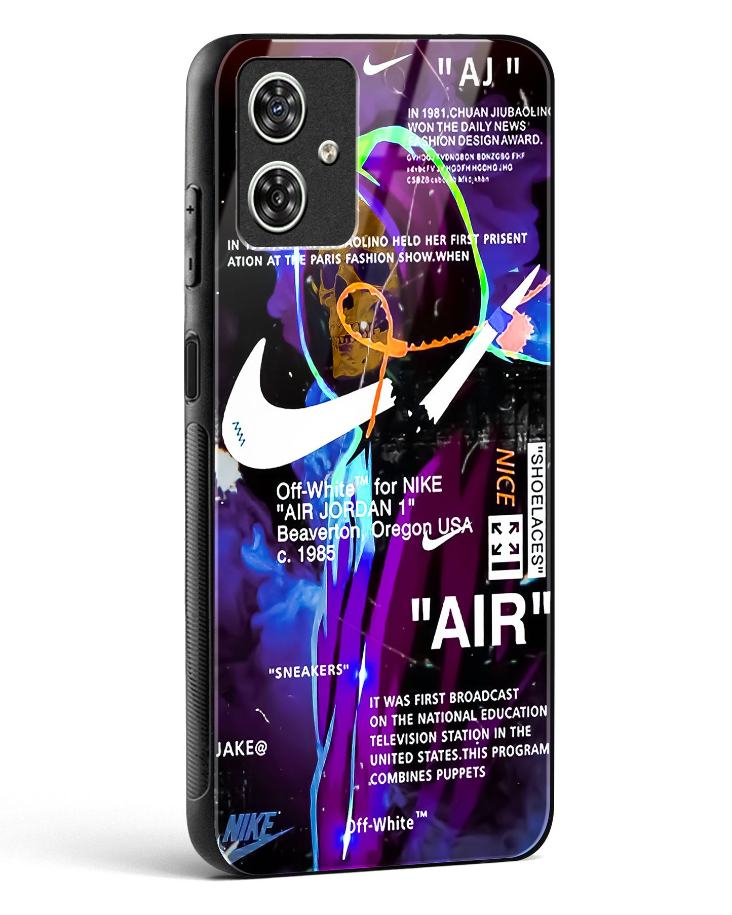 Off-White AIR Label Glass Phone Case-Moto G54 5G