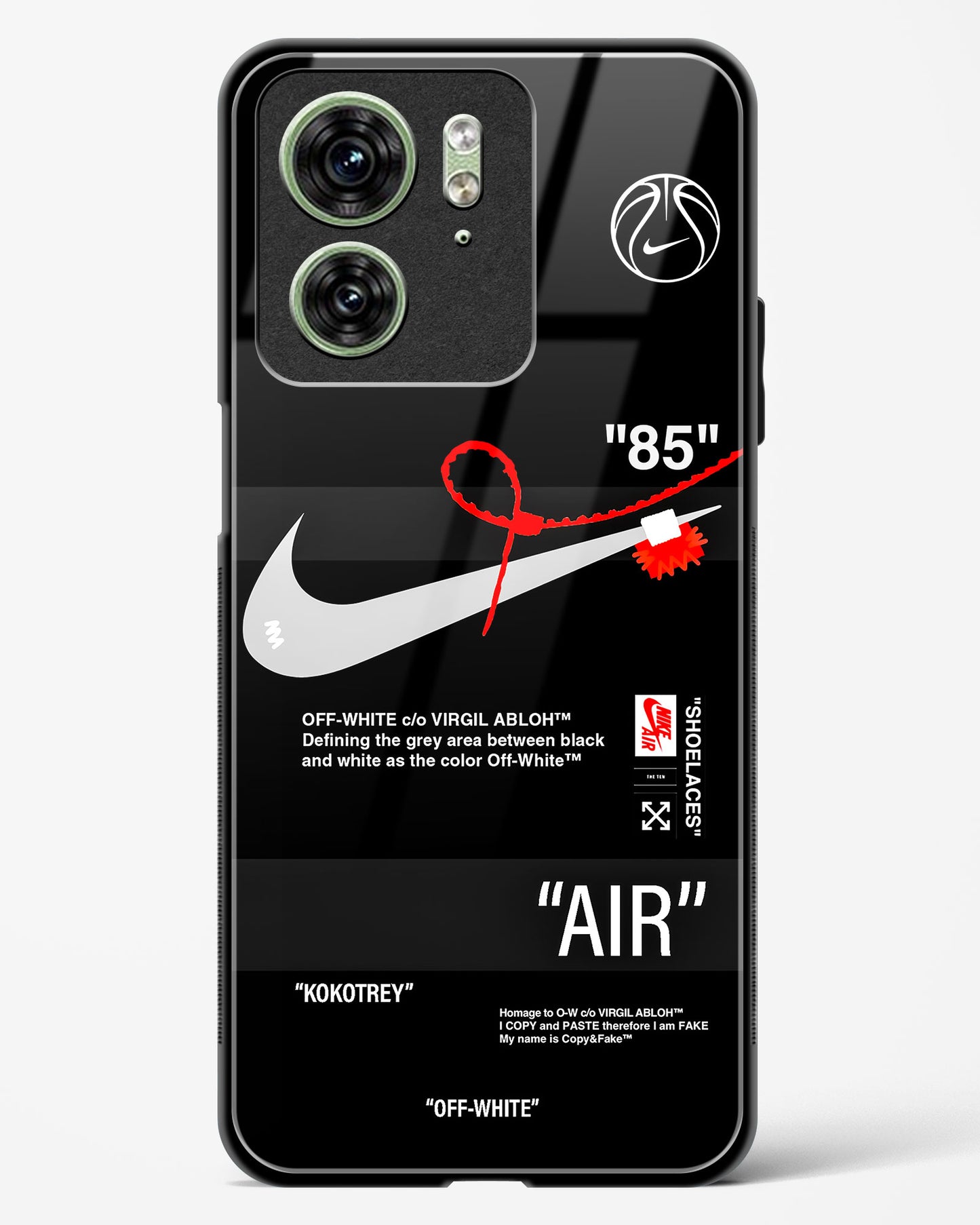 Off White AIR-Label Glass Phone Case-Motorola Edge 40